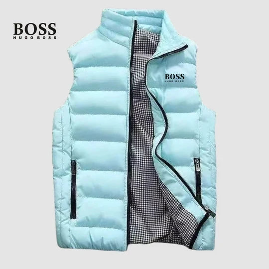 Gilet Puffer pour Homme avec Col Haut Matelassé
