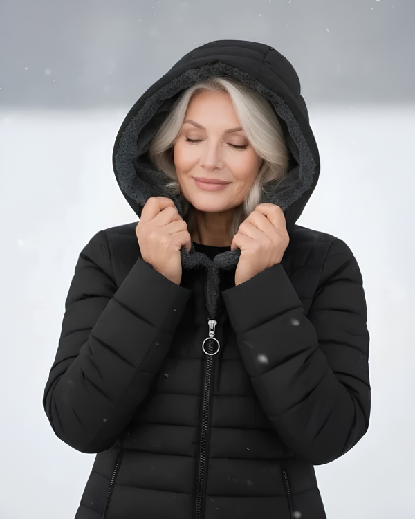 Manteau Long Matelassé avec Capuche