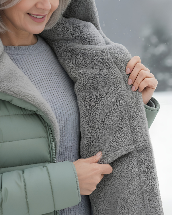 Manteau Long Matelassé avec Capuche