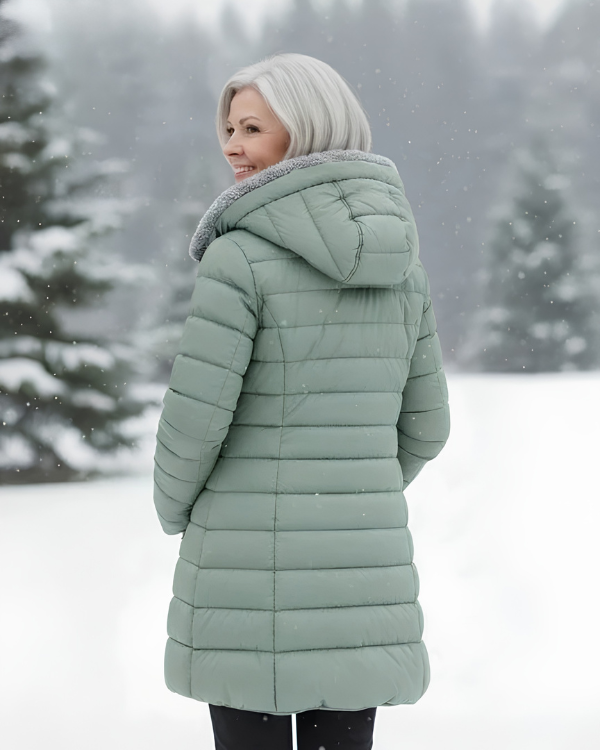 Manteau Long Matelassé avec Capuche