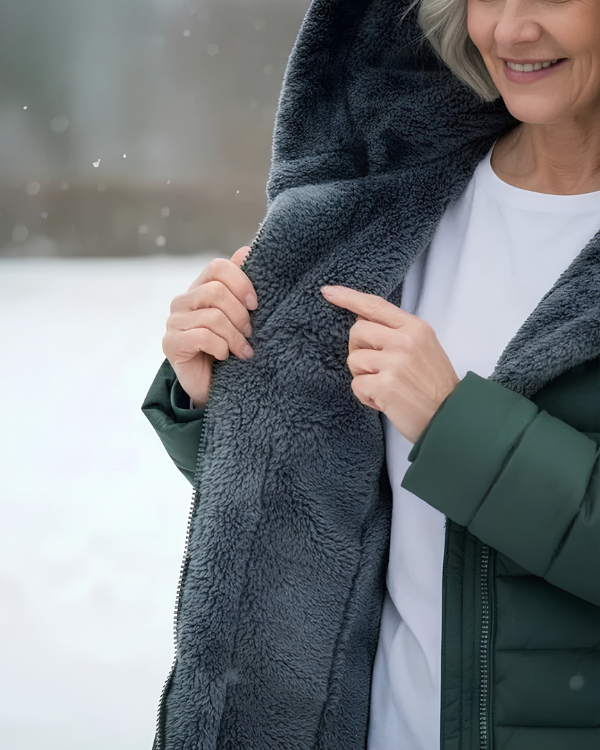 Manteau Long Matelassé avec Capuche