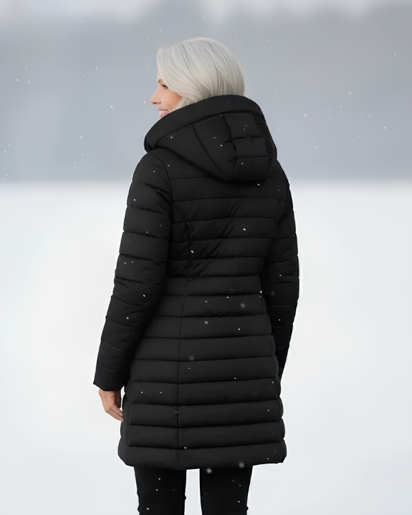 Manteau Long Matelassé avec Capuche