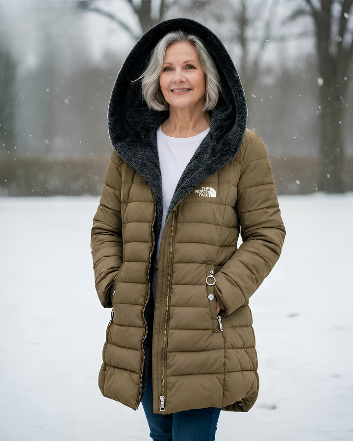 Manteau Long Matelassé avec Capuche