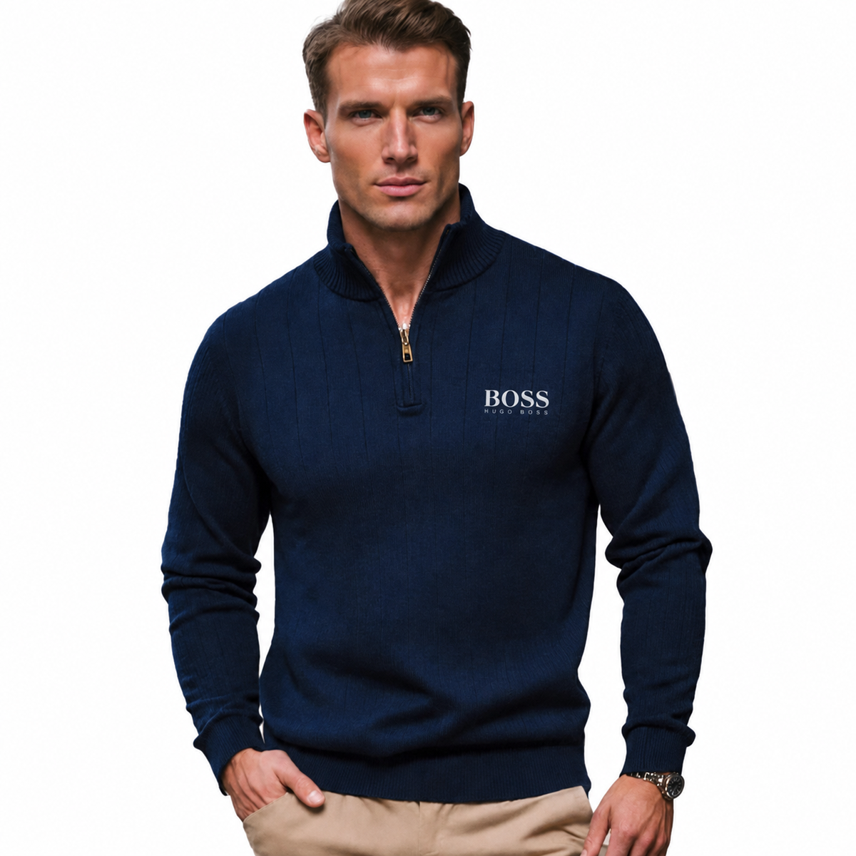 Pull Classique à Demi-Zip