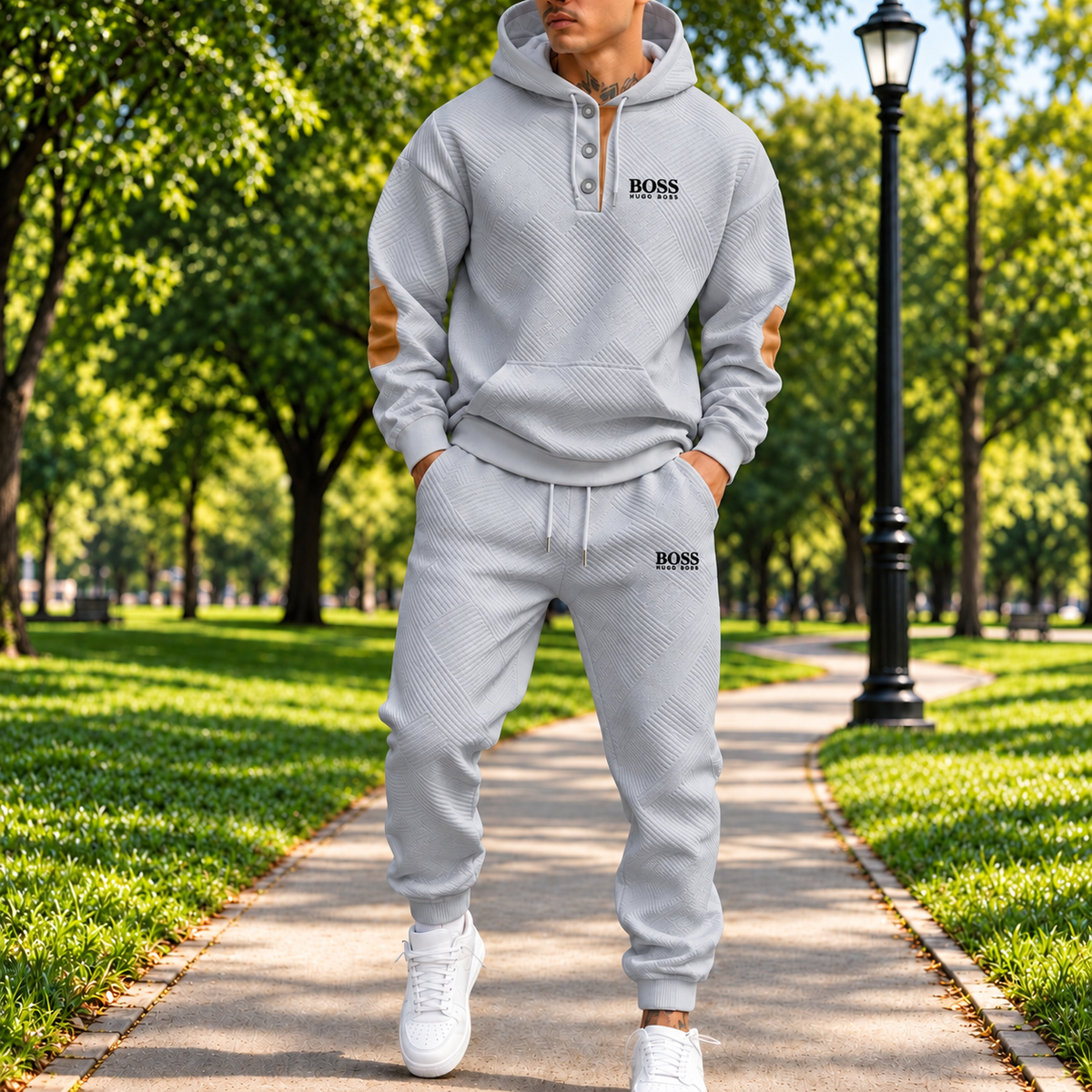 Ensemble Sportif avec Capuche à Trois Boutons pour Homme