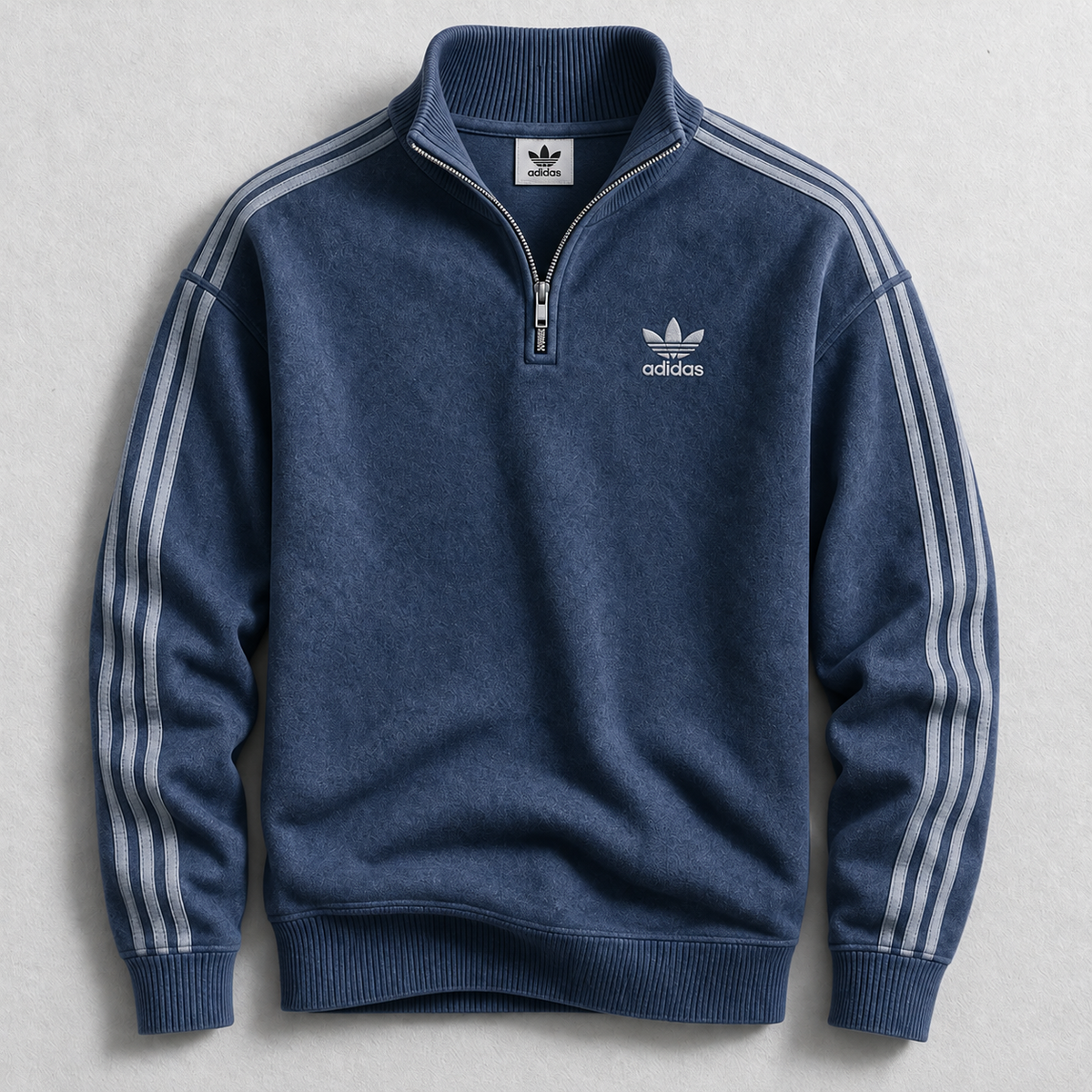 Sweat à col zippé court à trois rayures pour hommes
