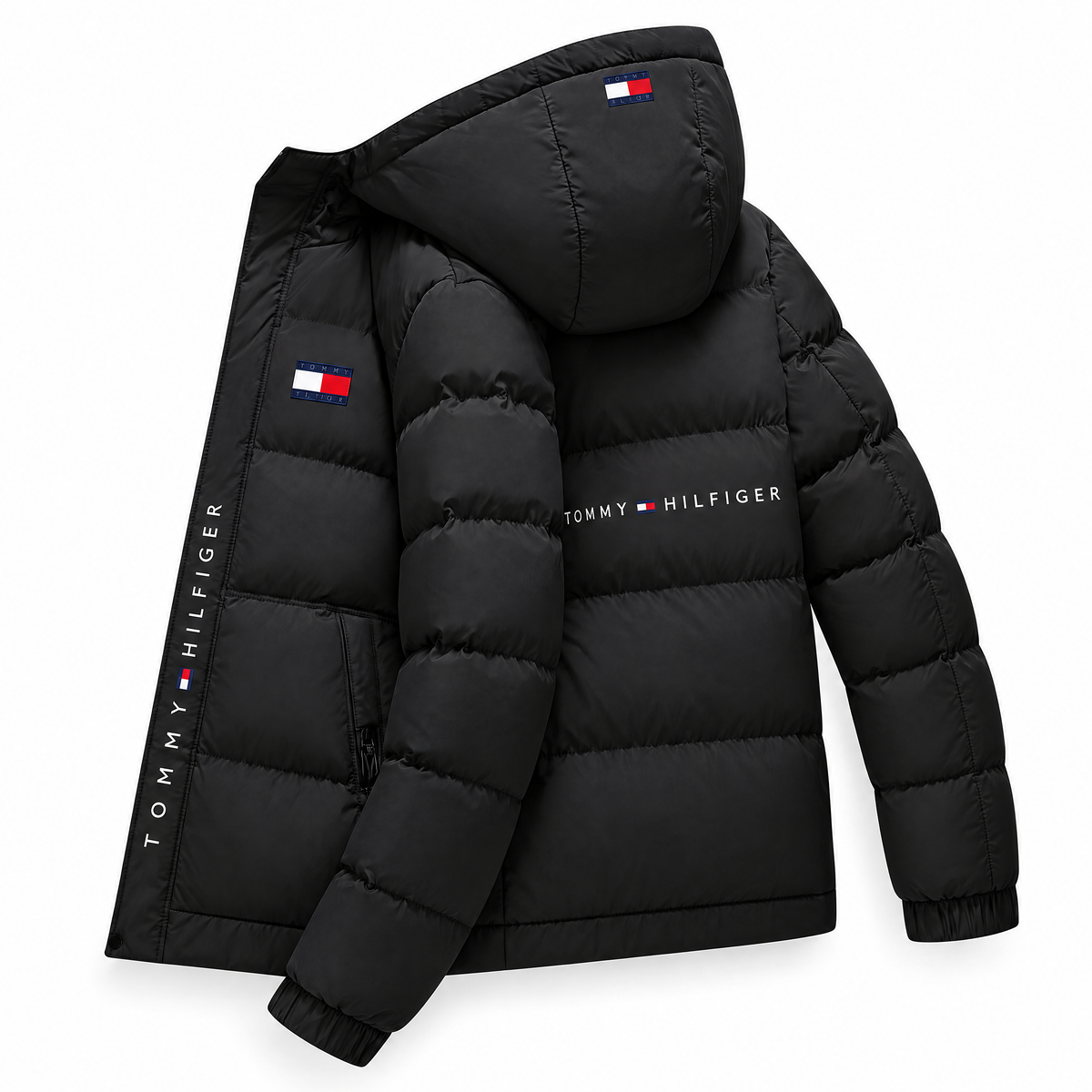 Veste Puffer Matelassée avec Capuche pour Homme