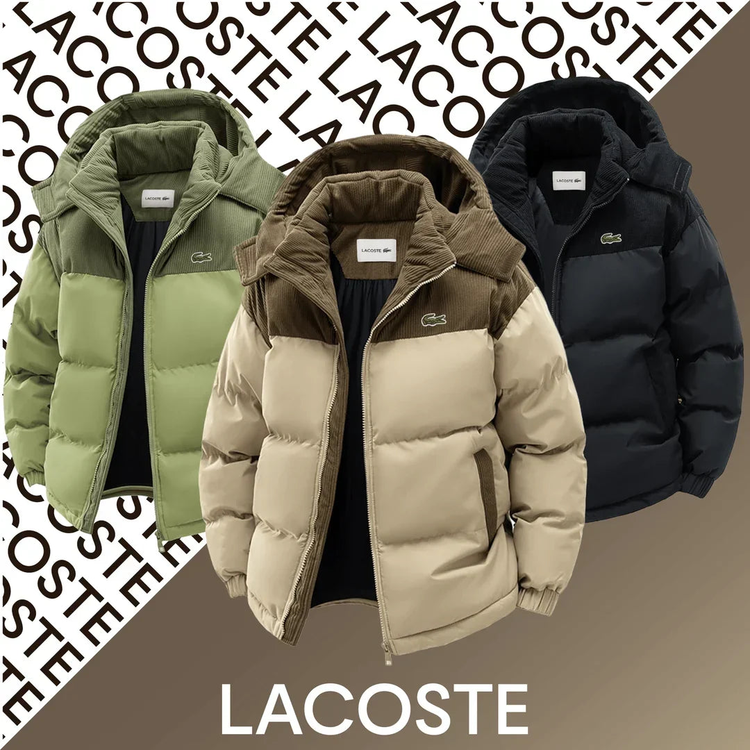 Veste Puffer avec Capuche et Panneaux Contrastés pour Homme